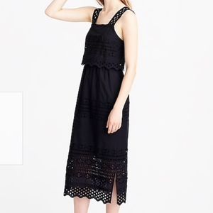 J. Crew black eyelet midi dress 2